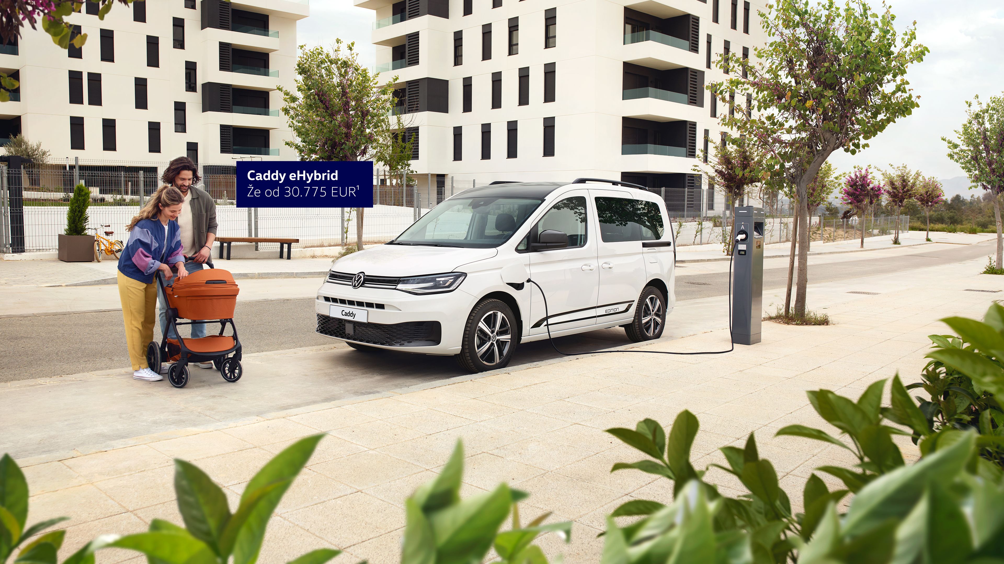 VW Caddy bel, par z vozičkom