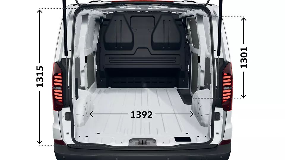 VW Transporter Kastenwagen Breite und Höhe des Laderaums